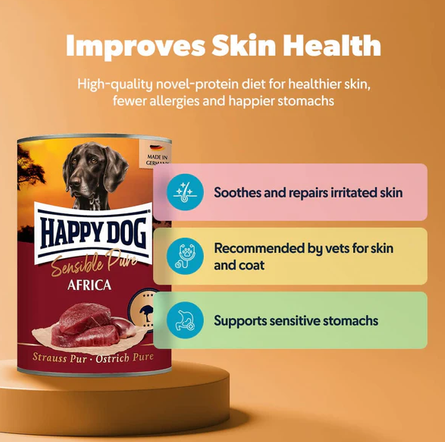 Happy Dog Pure Ostrich Wet Dog Food (Africa) - Image 6