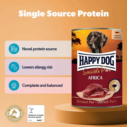 Happy Dog Pure Ostrich Wet Dog Food (Africa) - Image 4