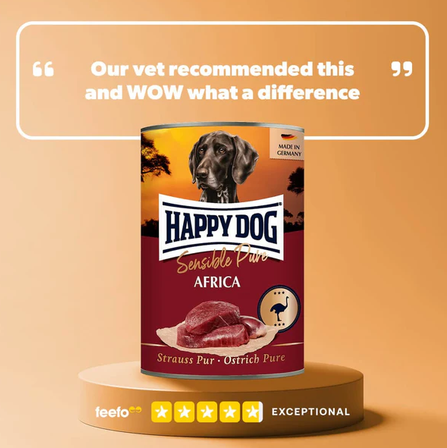 Happy Dog Pure Ostrich Wet Dog Food (Africa) - Image 3
