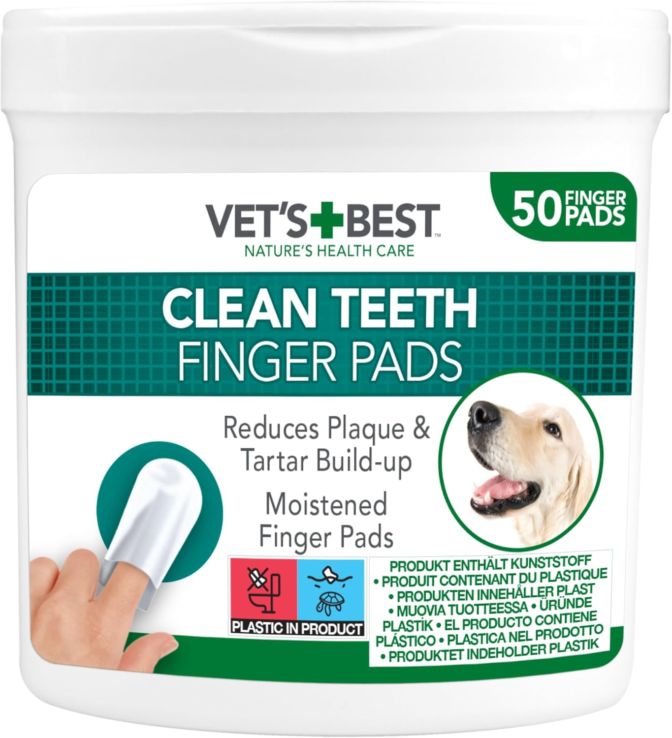 Vet's Best Dental Care Finger Wipes,Reduces Plaque & Freshens Breath, Teeth Cleaning Finger Wipes for Dogs - Image 4