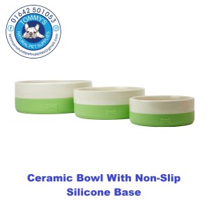Ceramic Dog Bowl With Non-Slip Silicone Base