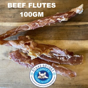 Beef Flute For Dogs 15CM – Natural Long Lasting Dog Chew 100GM