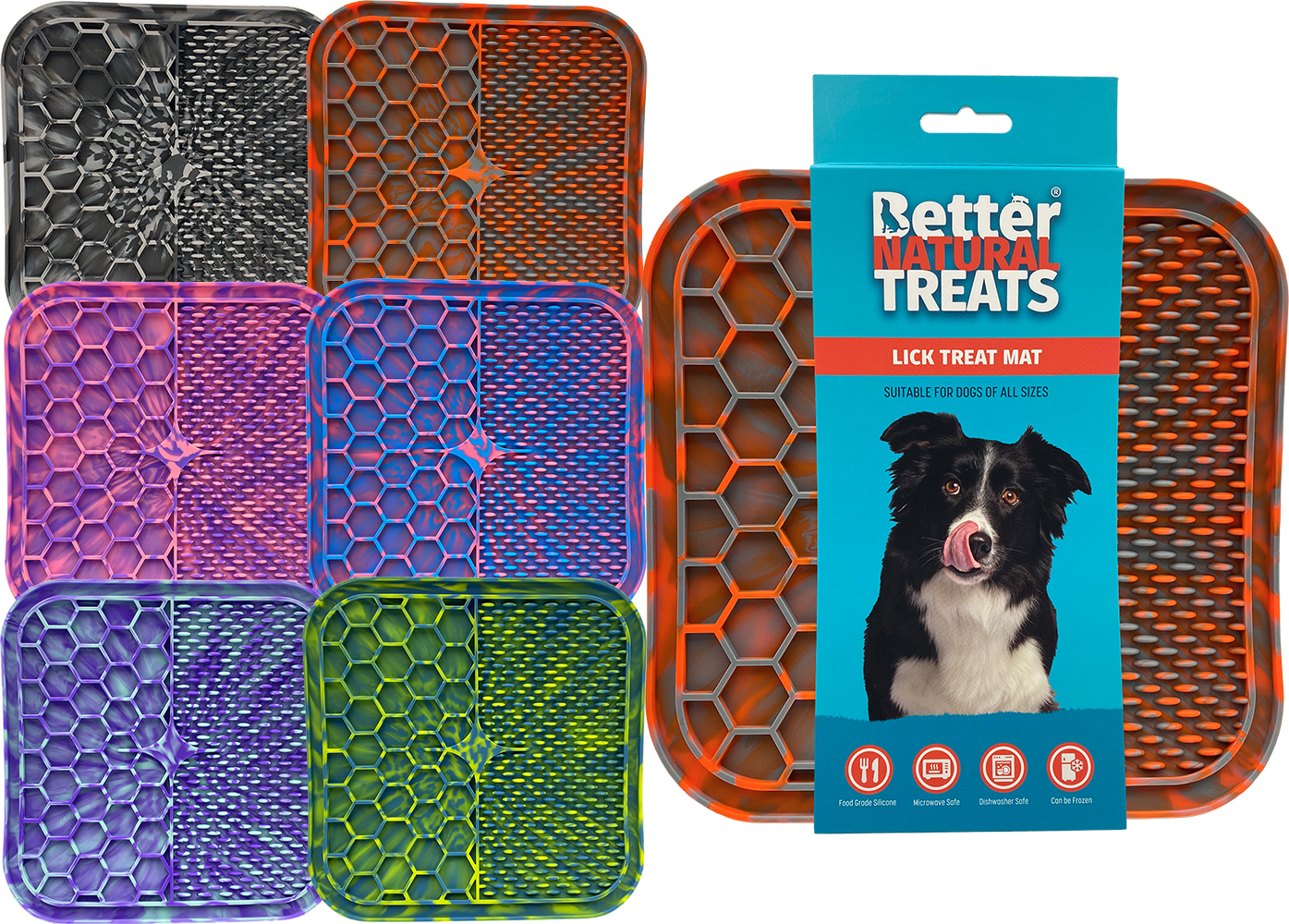Better Natural Treats Mixed Colour Treat Lick Mat Dog Or Cat