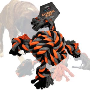 XL DOG BULLY ROPE BALL MONKEY FIST DURABLE KNOT TASSLES TUG