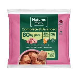 Complete & Balanced Nuggets 80/20 Pork Raw Dog Food 1 kg Natures Menu