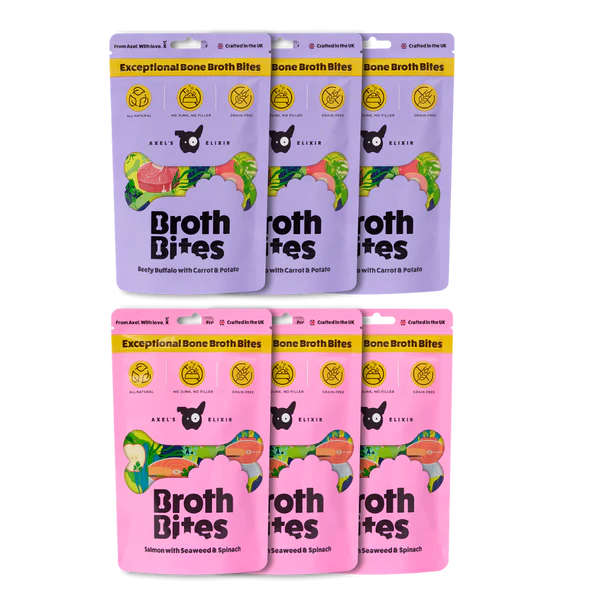 Broth Bites 3 X SALMON 3 X BUFFALO 100GM