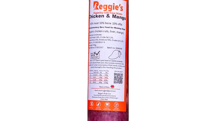 Reggie's Raw Chicken and Mango 500Gm