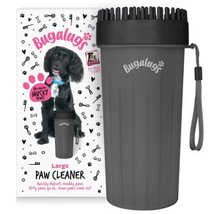 Bugalugs Large Paw Cleaner Cup for Dogs in Black