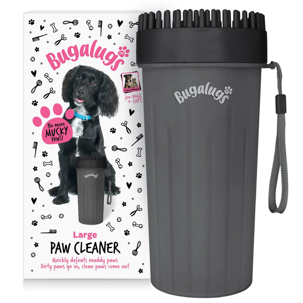 Bugalugs Large Paw Cleaner Cup for Dogs in Black