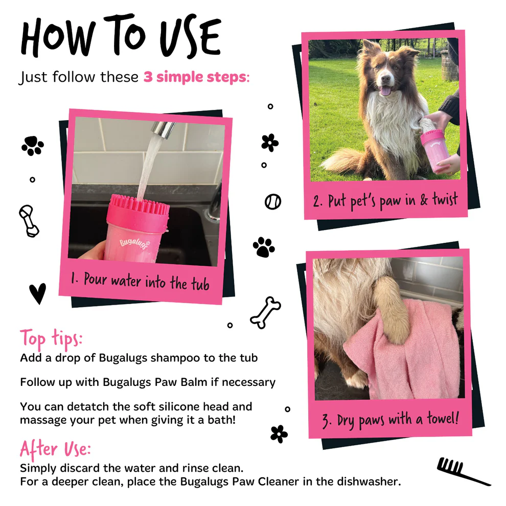 Bugalugs Large Paw Cleaner Cup for Dogs in Black - Image 4