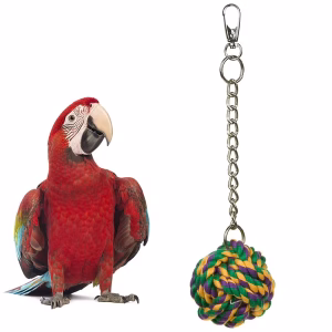 Tommy's Bird Parrot Cotton Rope Chain Ball Hanging Cage Decor Pet Climbing Chew Toy