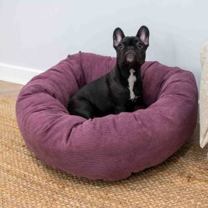 Corduroy Donut Dog Bed (Plum) 70cm Or 100cm