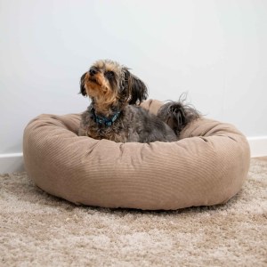 Corduroy Donut Dog Bed (Oat) 70cm Or 100cm