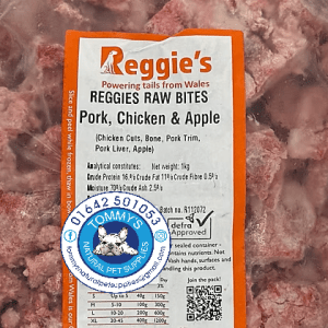 Reggie’s Raw Bites Pork, Chicken & Apple Chunks 80/10/10 - 1kg