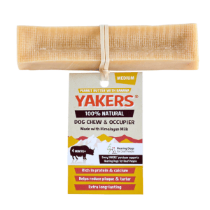 YAKERS Peanut Butter & Banana Dog Chew - Medium Or Large